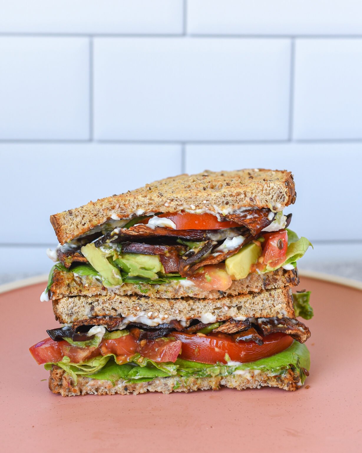 Vegan BLT with King Oyster Mushroom Bacon