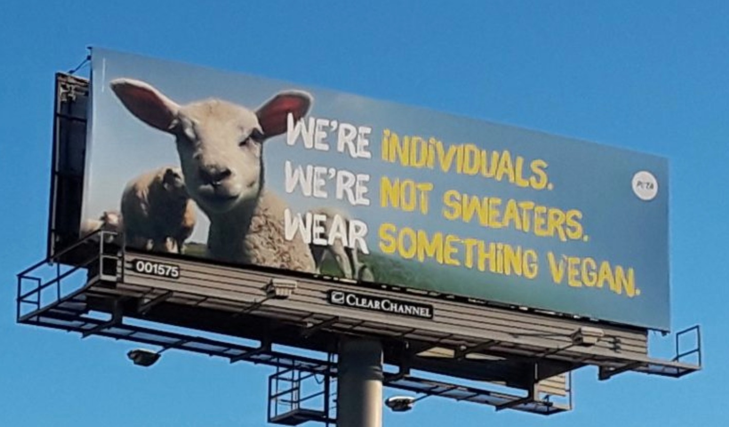 Anti-wool billboard targeting Forever 21 appears in Times Square