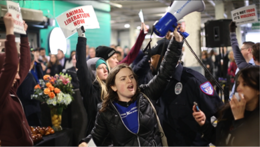 PETA organizes a protest outside of a Whole Foods Market to