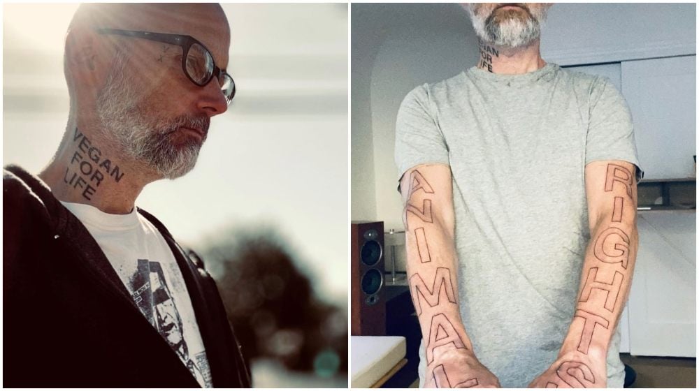 Moby debuts Animal rights tattoo to mark his 32 year vegan anniversary   London Evening Standard  Evening Standard