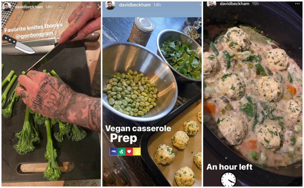 David Beckham vegan cooking