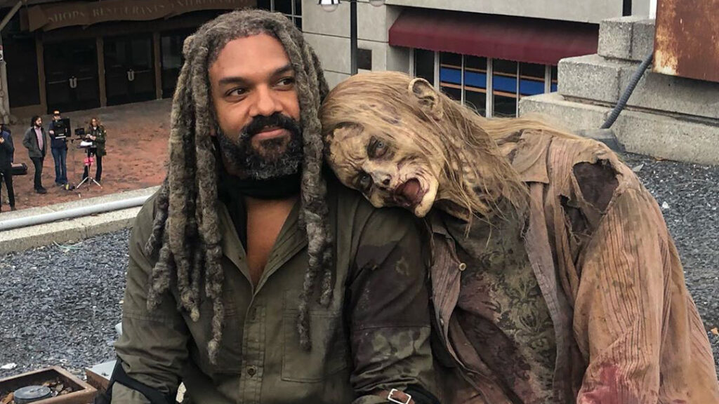 Khary Payton on the set of The Walking Dead