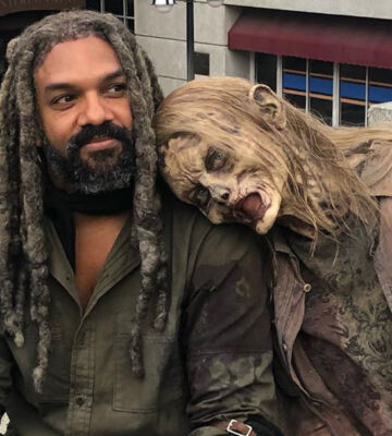 Khary Payton on the set of The Walking Dead