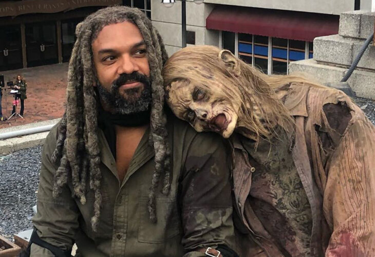 Khary Payton on the set of The Walking Dead