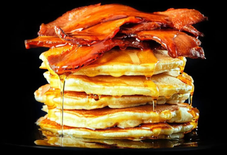 Vegan Bacon on pancakes
