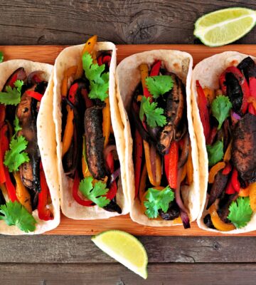 Portobello mushroom vegan fajitas