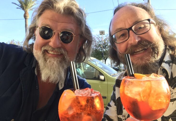 The Hairy Bikers drinking cocktails