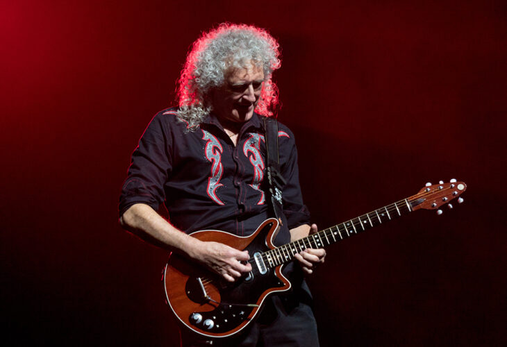 Brian May playing guitar