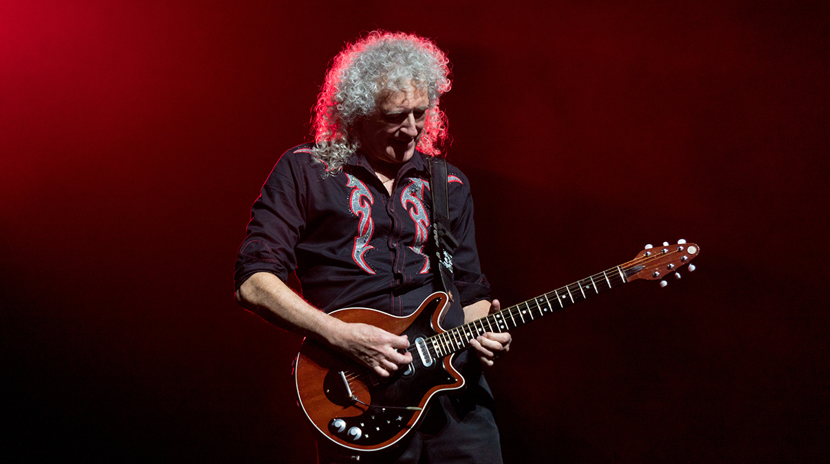 Brian May playing guitar