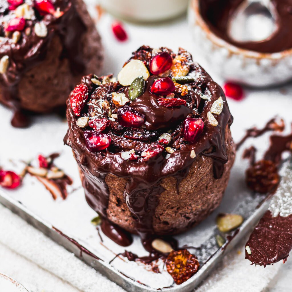 double chocolate fruit and nut swirl rolls