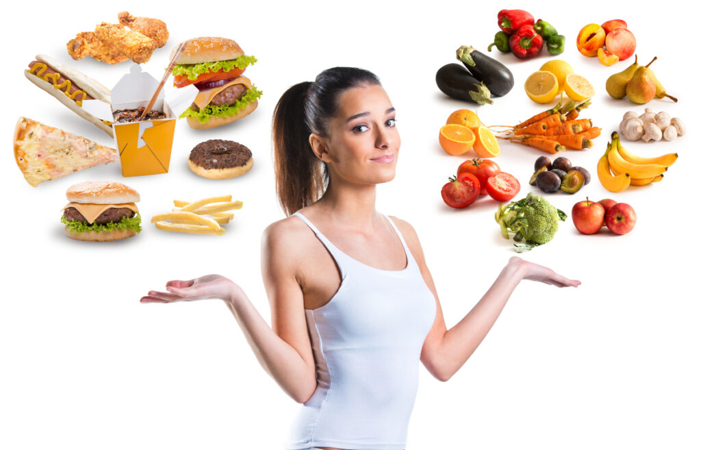 Healthy and unhealthy eating