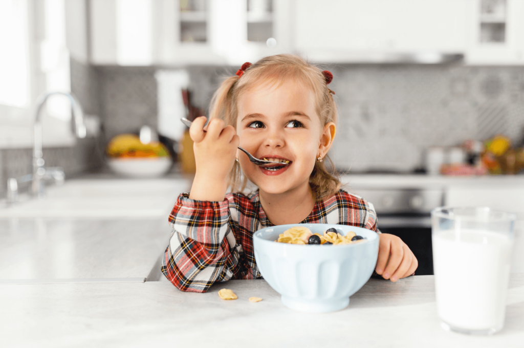Child eating cereal