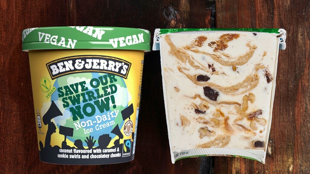 Ben & Jerry's latest vegan ice cream flavor features coconut and chocolate swirls