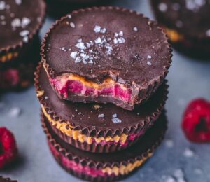 Raspberry Peanut Butter Protein Chocolate Cups