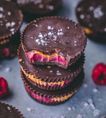 Raspberry Peanut Butter Protein Chocolate Cups