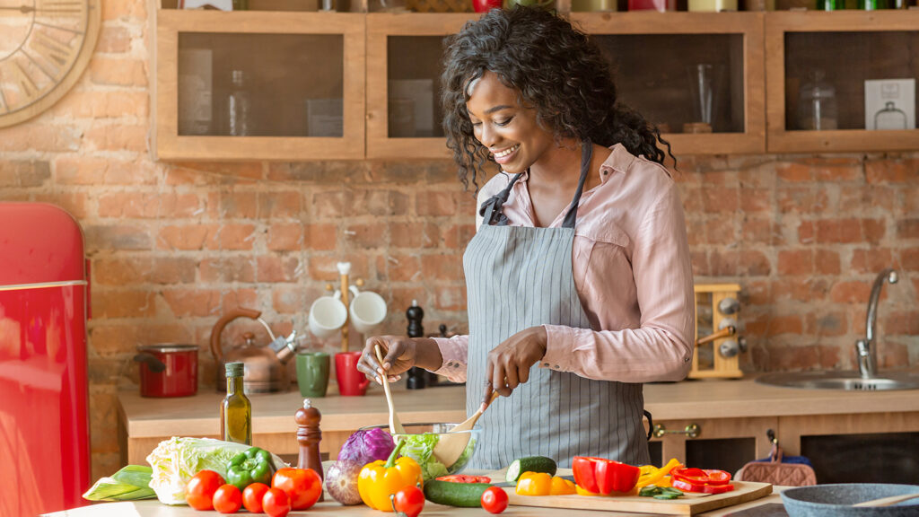 Woman following a plant-based diet