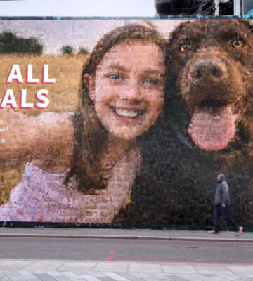 The Vegan Society launched the Future Normal campaign with a giant billboard that reads: 'Love All Animals'