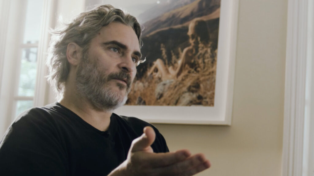 Joaquin Phoenix revisits the cows he rescued from slaughter last year in a short documentary, INDIGO