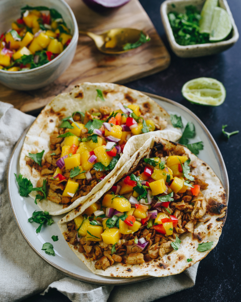 Abbot’s Butcher Mango Salsa Tacos