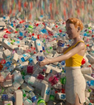 Plastic Dummies Surrounded By Plastic Bottles
