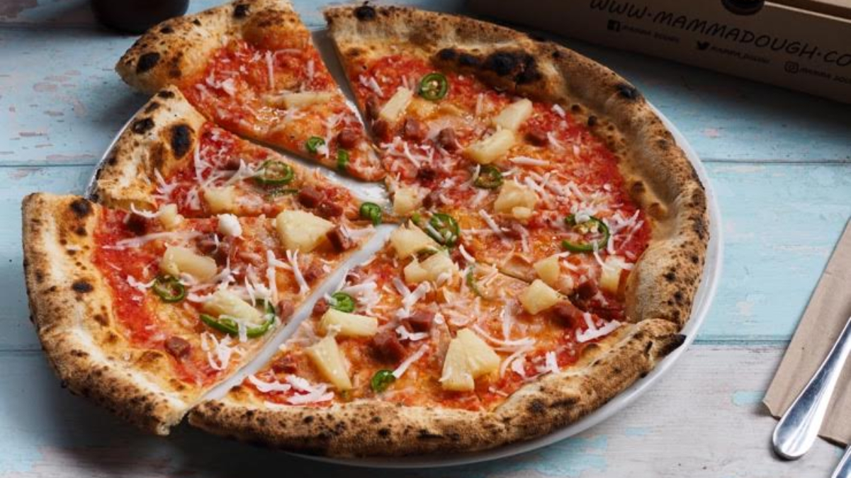 THIS launched UK 'first' vegan bacon Hawaiian pizza at Mama Dough in London