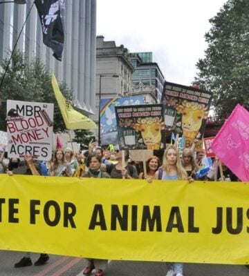 Animal freedom justice movement march in london