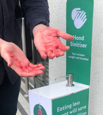 Fake blood catches shoppers out