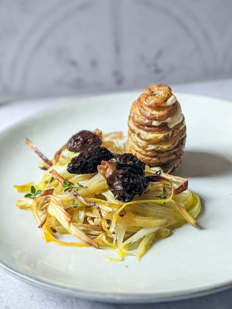 Crispy Potato Stack with Truffle Cream