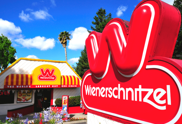 Wienerschnitzel hot dog restaurant in the US