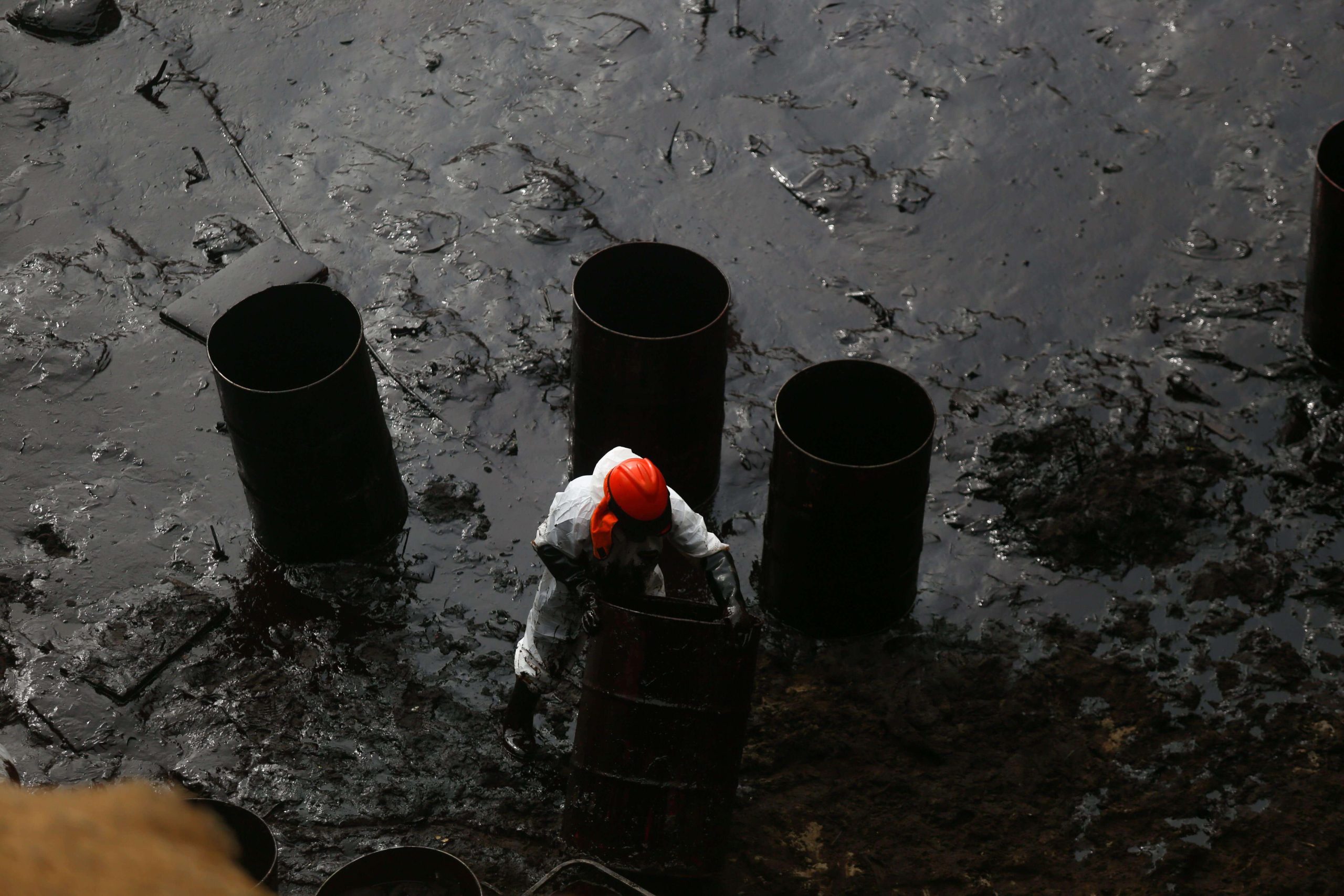 Oil spill in a Ecuador