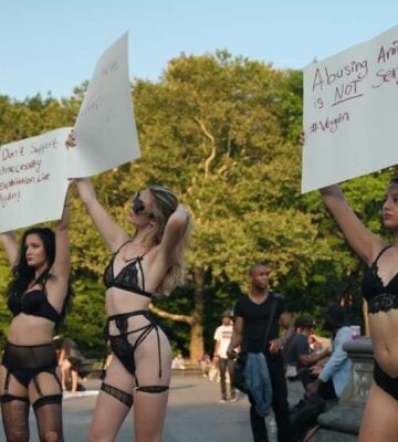 UnchainedTV vegan documentary Lingerie Protest