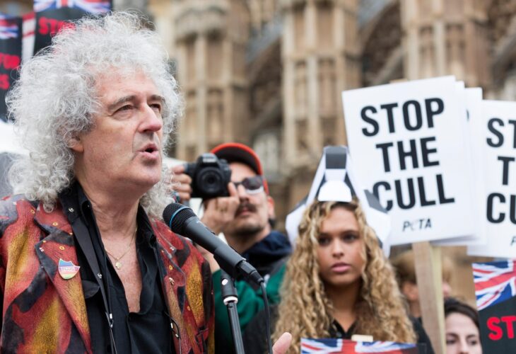 Brian May protesting badger culls