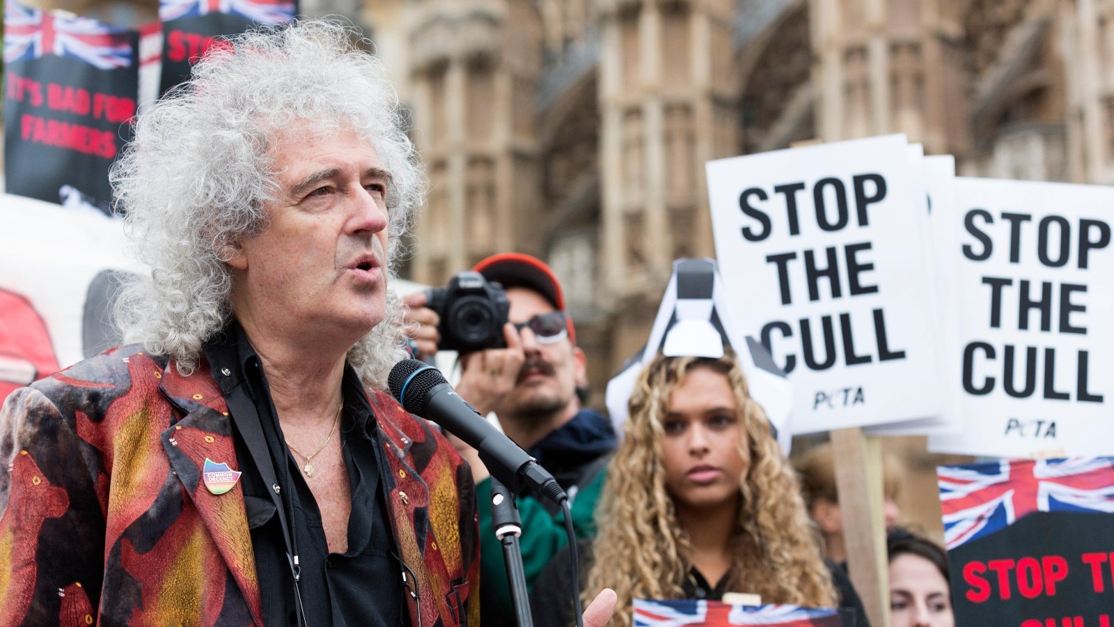 Brian May protesting badger culls