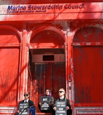 Animal Rebellion protesting Marine Stewardship Council