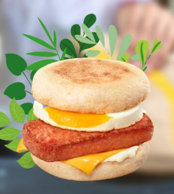 McDonald's sandwich featuring vegan Omnipork meat