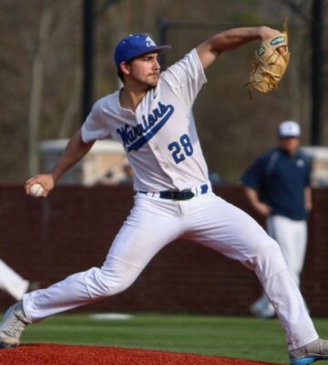 Spencer Strider pitching on a baseball field