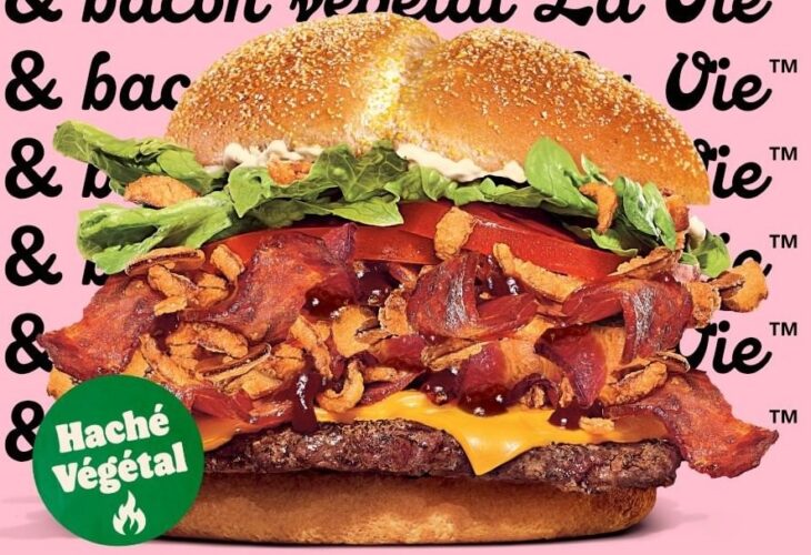 A photo of a Veggie Steakhouse photoshopped with La Vie bacon