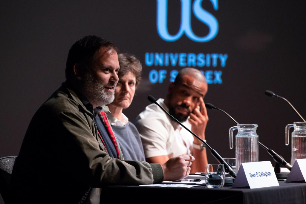 Sean O'Callaghan (Fat Gay Vegan) speaking on a panel