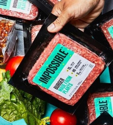 Impossible Foods' mince etc in a shopping bag