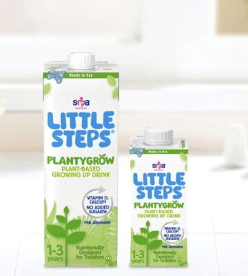 Two cartons of Little Steps PlantyGrow toddler milk