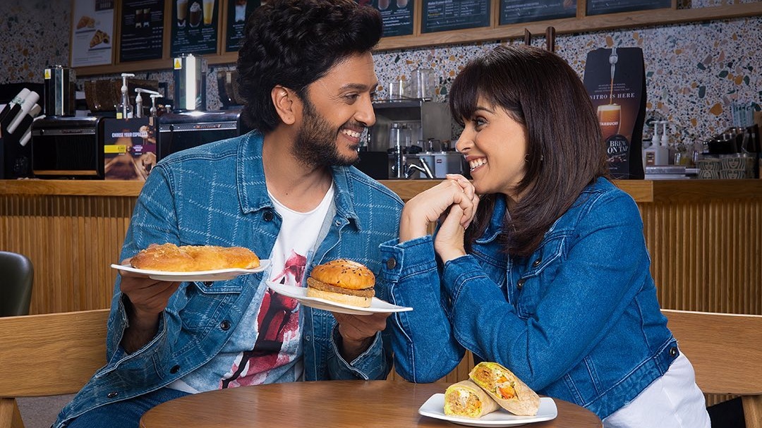 Genelia and Riteish Deshmukh eating Starbucks new vegan options