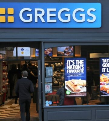 A Greggs store front in the UK