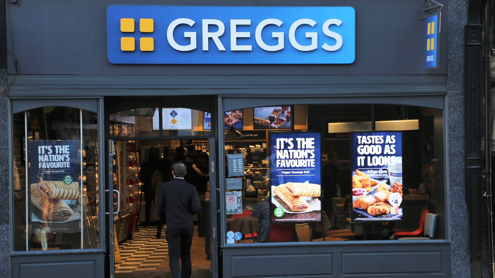 A Greggs store front in the UK