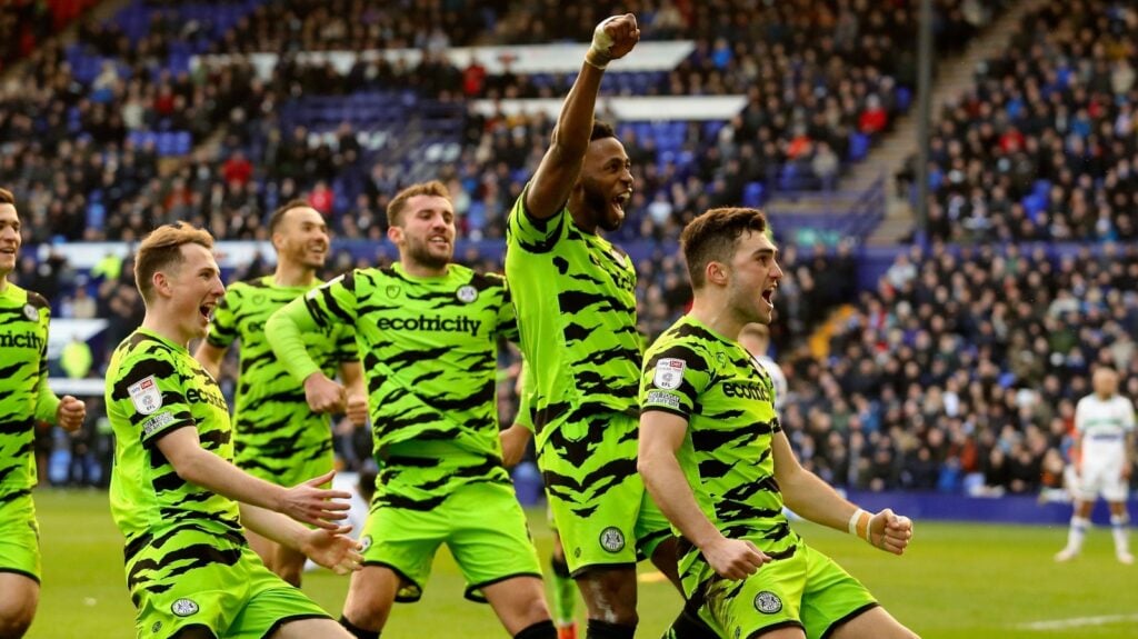 Forest Green Rovers celebrating a goal