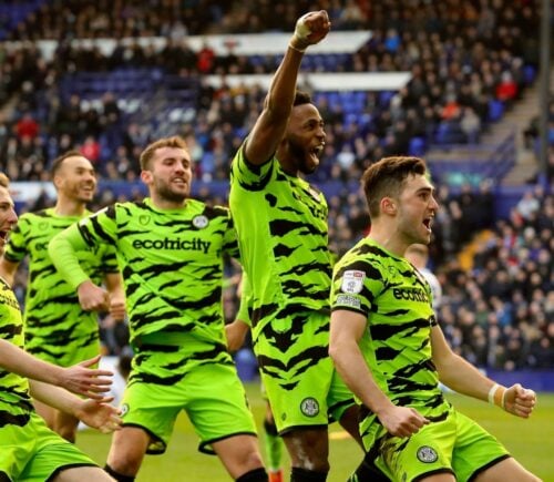 Forest Green Rovers celebrating a goal