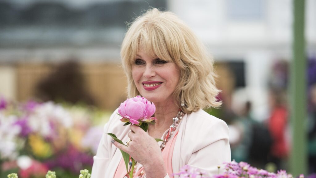 Joanna Lumley pictured on the Marksand Spencer stand at the 2015 RHS Chelsea Flower show