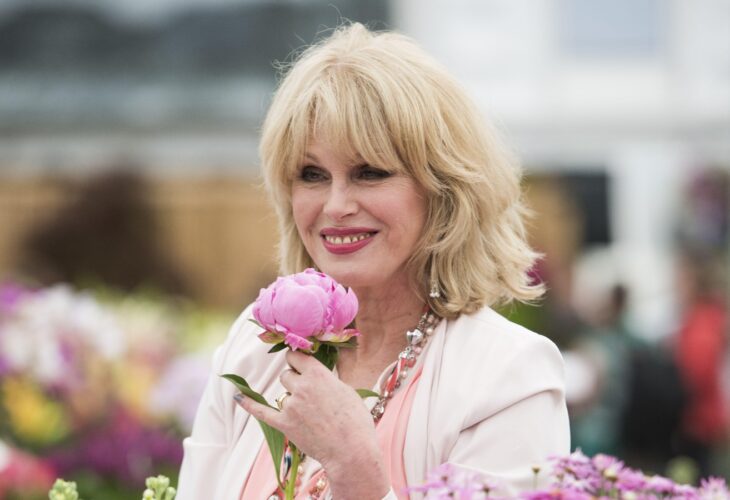 Joanna Lumley pictured on the Marksand Spencer stand at the 2015 RHS Chelsea Flower show