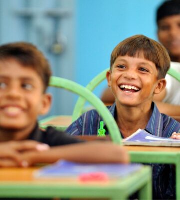 Boys in a school in Pakistan