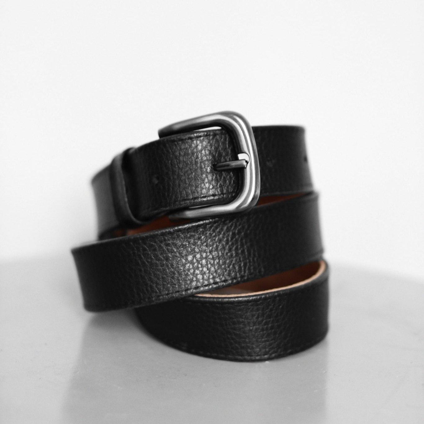 A vegan leather belt