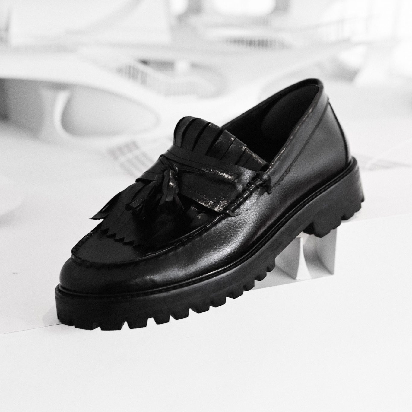 A vegan leather shoe